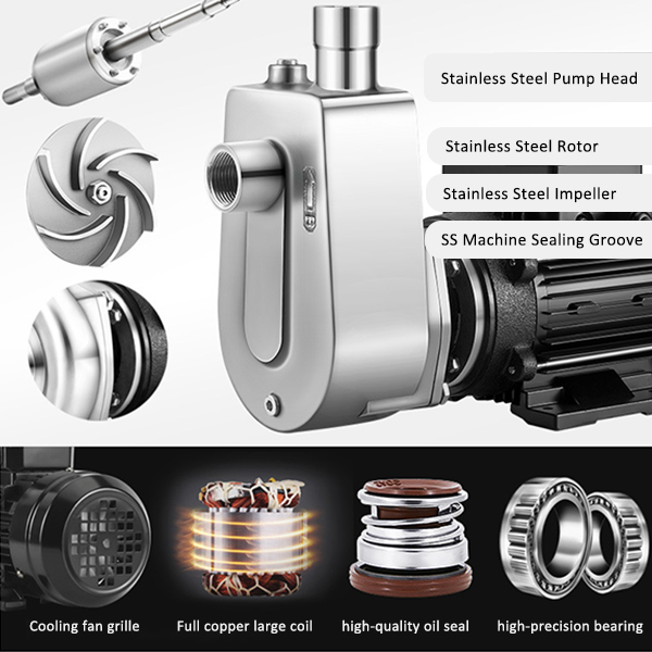 Self priming pump key components