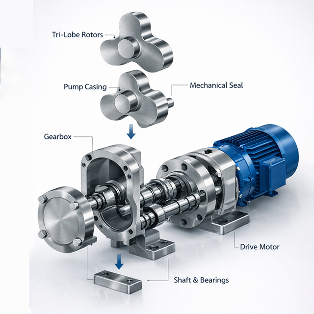 Tri-Lobe Sanitary Rotary Lobe Pump