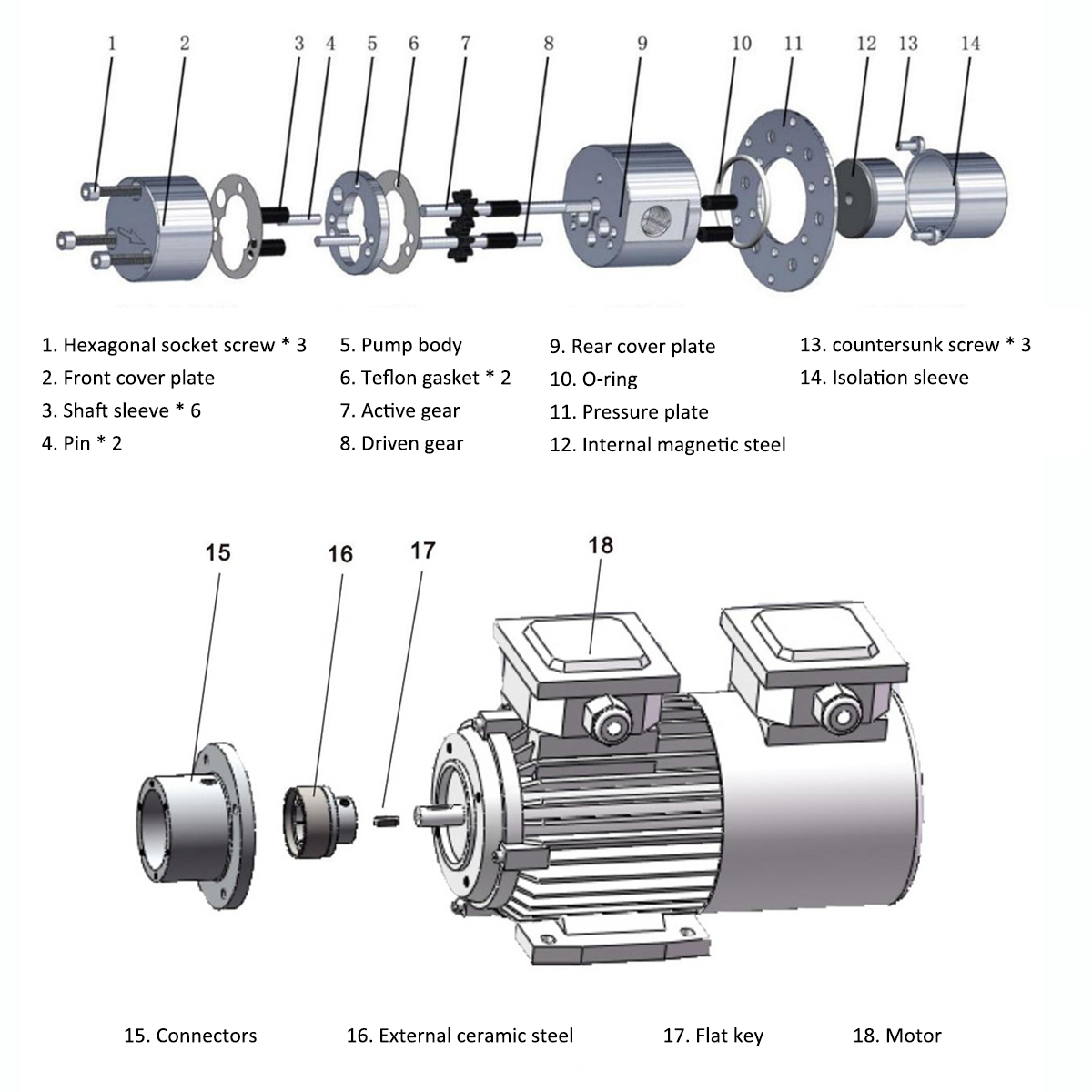 Structural diagram of magnetic pump